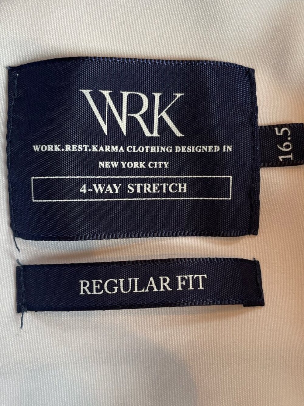 WRK White Men's Dress Shirt with Contrast Buttons 16.5 - Picture 5 of 11
